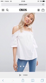 Sơmi trễ vai asos
