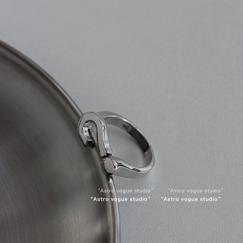 Nhẫn Hở Hình Dấu Hỏi 191132Nhẫn Đeo Ngón Trỏ Phong Cách Hip Hop Sang Trọng Thời Trang