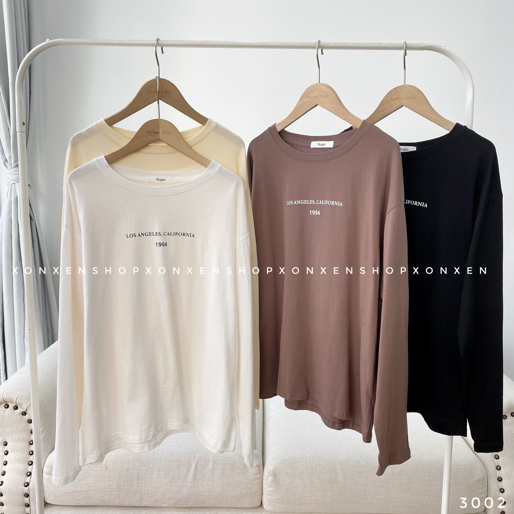 Áo thun tay dài nữ Áo thun nữ trơn chất cotton XONXEN SHOP Freesize mã 3002