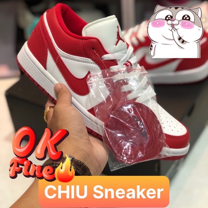Giày thể thao Jd1 cổ thấp đỏ trắng phiên bản cao cấp giày Sneaker Jordan low gym red cao cấp