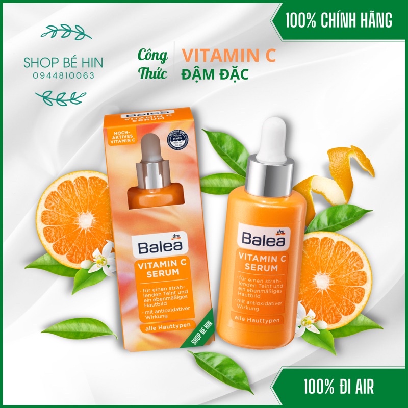 (Bill Đức) Serum Vitamin C Balea làm sáng da, đều màu da, chống lão hoá da, Hàng Đức chính hãng