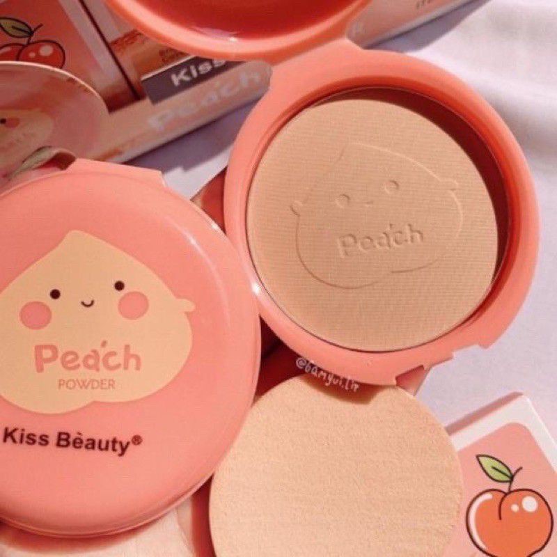 Phấn nén Kiss Beauty phiên bản trái đào Peach Powder