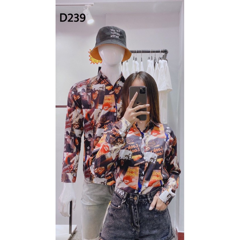 RODI Áo sơ mi nam nữ họa tiết Look, áo sơ mi nam nữ dài tay cá tính - D239 | BigBuy360 - bigbuy360.vn