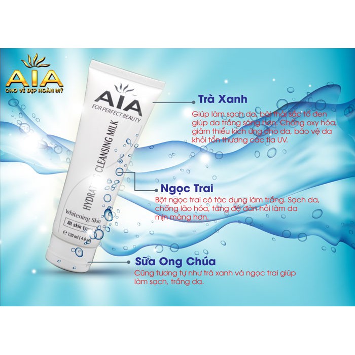 Mỹ Phẩm AIA - Sữa rửa mặt sáng da và Se khít lỗ chân lông Cao Cấp (120ml)