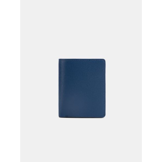 Ví Nam Dáng Đứng Da Bò Saffiano Cao Cấp FRANK Klassy Bifold Wallet Bóp Ngắn Sang Trọng - Xanh Cobalt