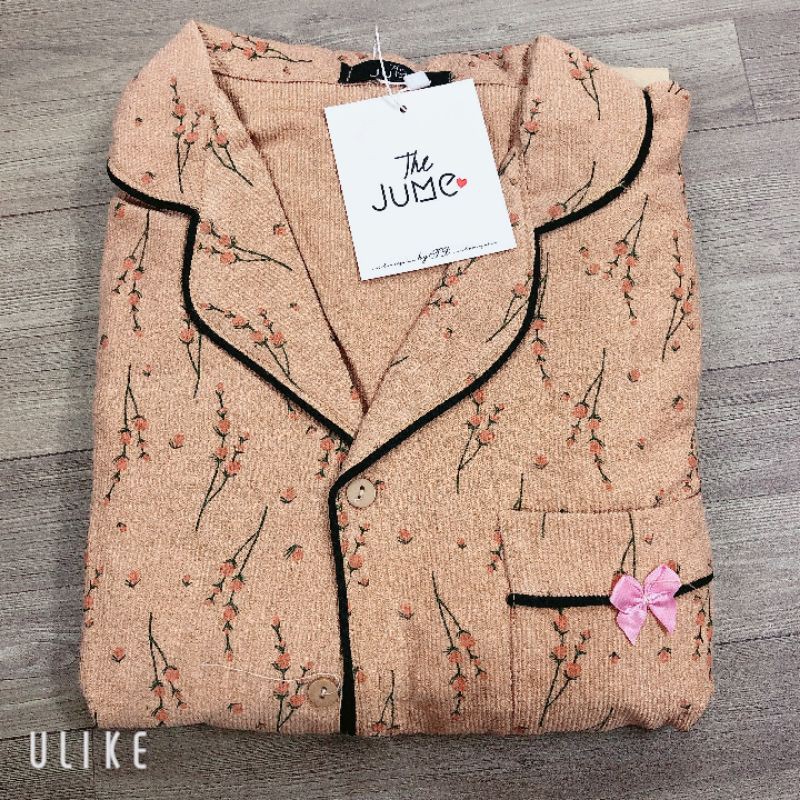 Bộ Pijama Nhung tăm tay dài mềm mại siêu xinh