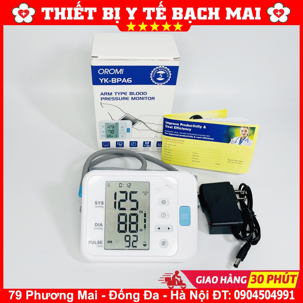 Máy Đo Huyết Áp Oromi YK-BPA6 Cao Cấp Có Giọng Nói Tiếng Việt