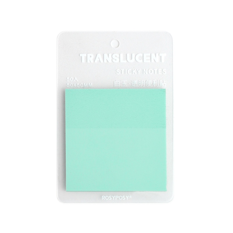 Set 50 Tờ Giấy Ghi Chú Trong Suốt Chống Thấm Nước Màu Pastel Độc Đáo