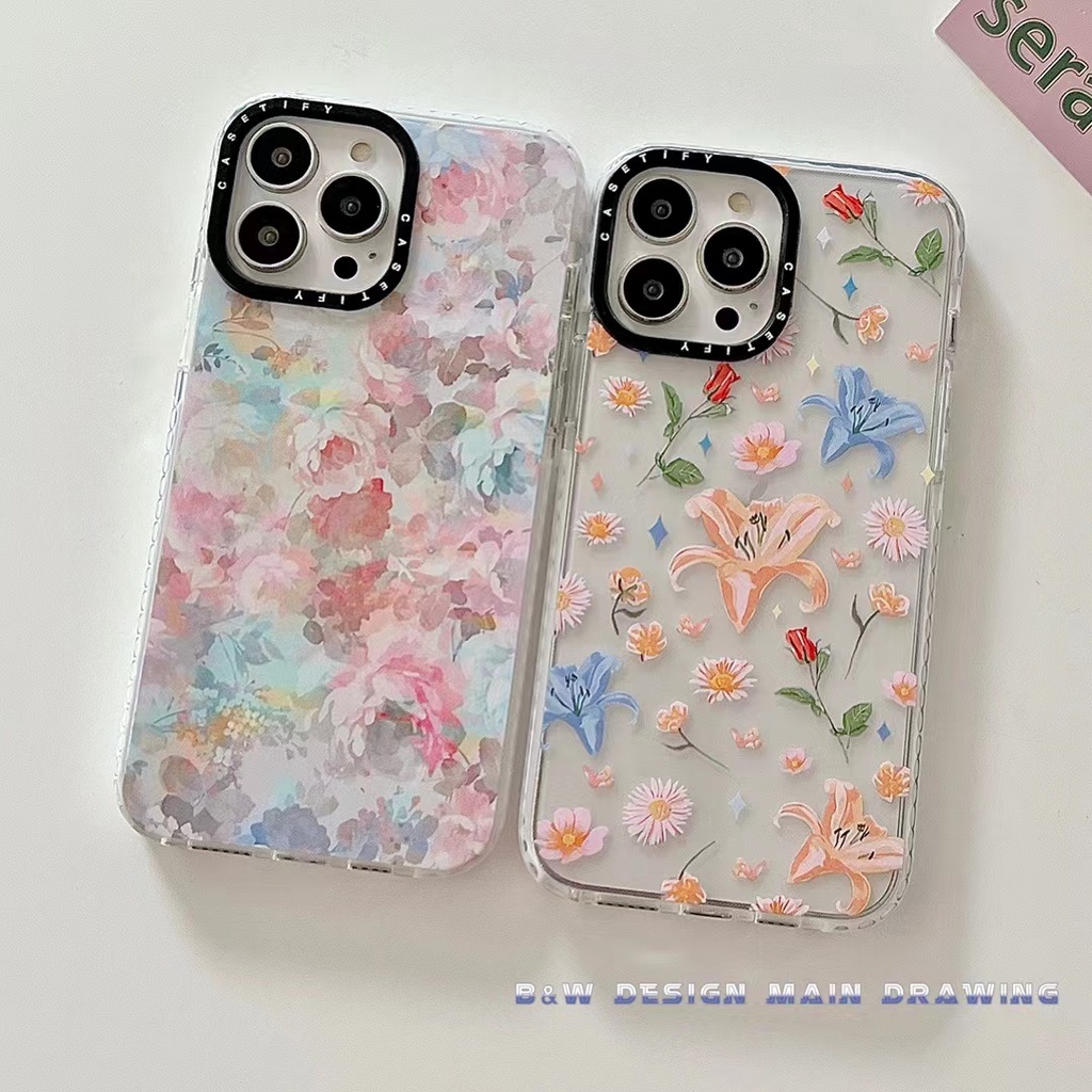 Ốp Điện Thoại Mềm Chống Sốc Chống Rơi Họa Tiết Hoa Cho iPhone 13 12 11 Pro MAX IX XS MAX XR 6 6s 7 8 Plus