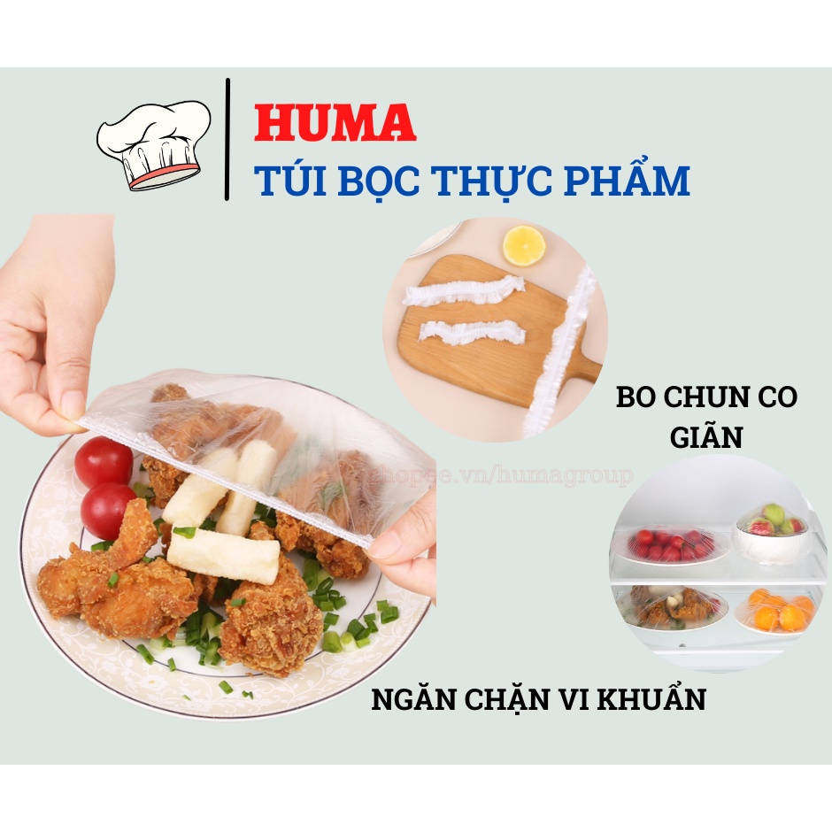 Màng Bọc Thực Phẩm PE Co Giãn Bo Chun Siêu Dai Che Chắn Bụi Đa Năng 100 túi