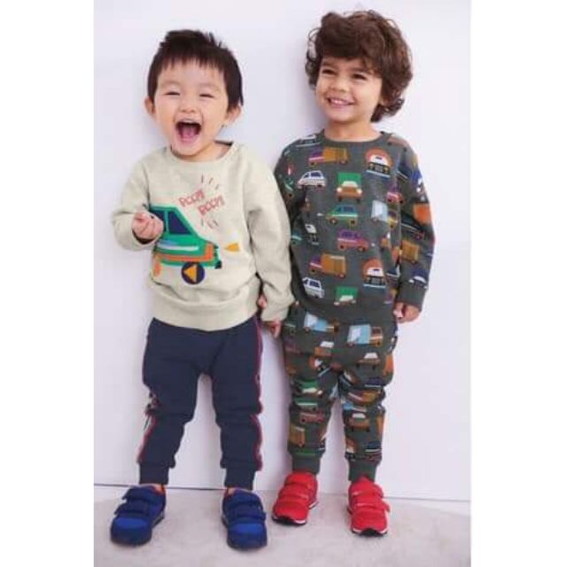 Bộ nỉ da cá next ô tô bé trai