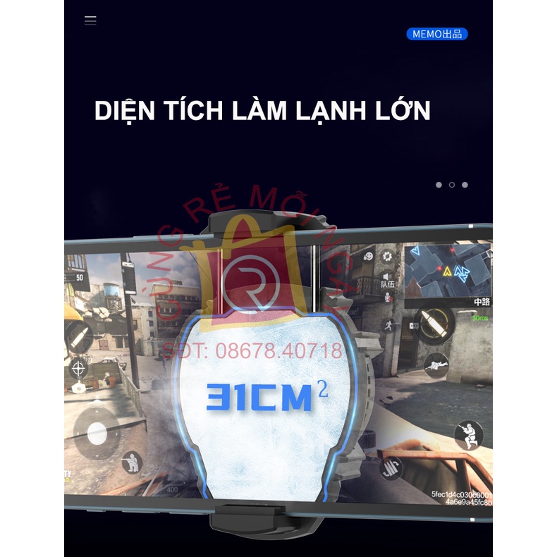 Quạt tản nhiệt điện thoại Memo DL07 - Quạt tản nhiệt sò lạnh bán dẫn làm mát tức thì tăng hiệu năng - Cooling Gaming