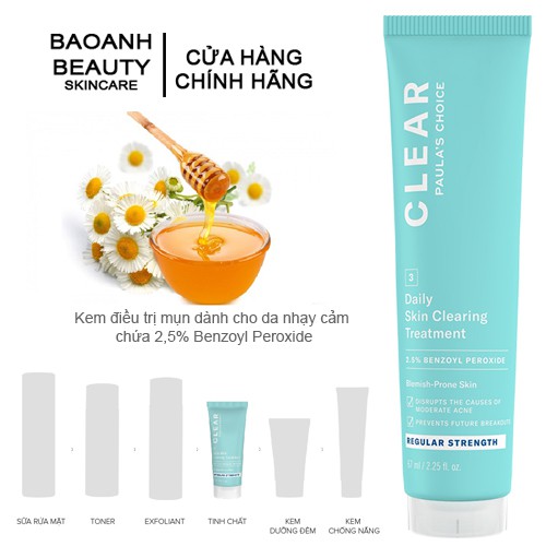 Kem chấm mụn Clear Regular Strength Daily Skin Clearing Treatment 2,5% Benzoyl Peroxide 6100