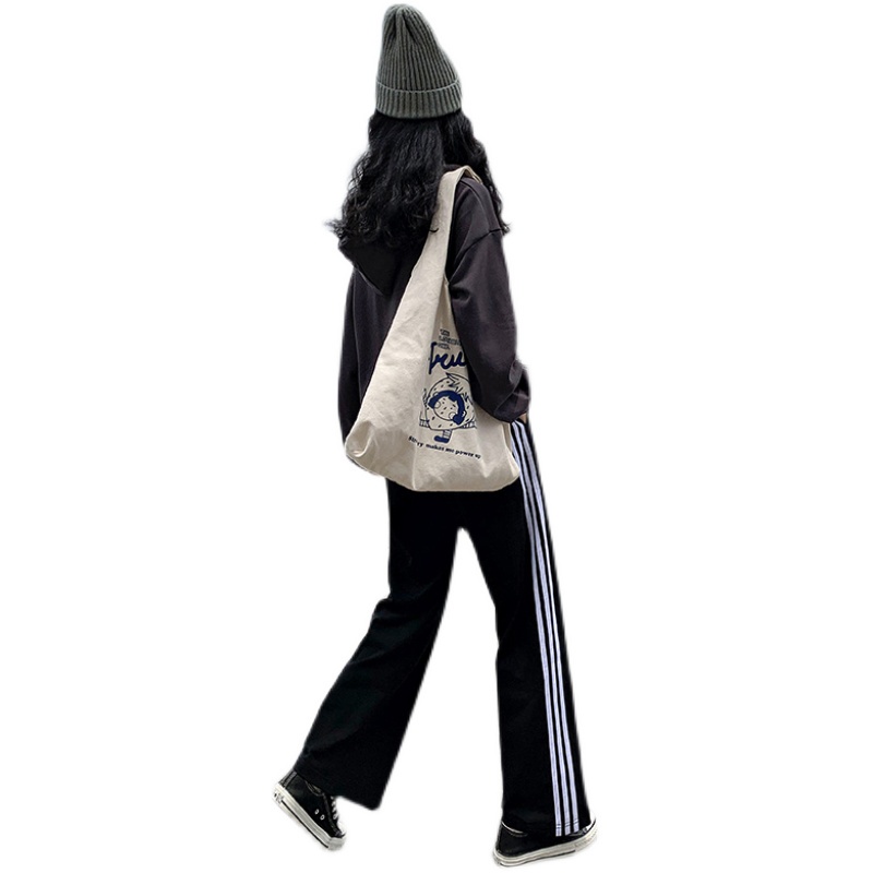 Quần thể thao SUXI ống rộng màu đơn giản thời trang xuân thu cho nữ