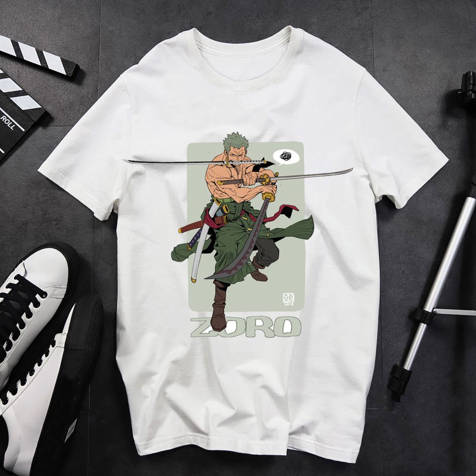 Áo thun ZoRo One Piece Luffy 🚚 FREESHIP 🚚 Áo phông trắng Nam Nữ Unisex in hình Zoro siêu đẹp chất cotton mịn mát