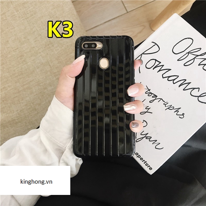 Ốp điện thoại hình vali màu trơn cho OPPO A3S A5S A5 2020 A31 2020 F9 PRO Reno 2f A92 F5 Youth A12 A1K F1S A71 A37 F7 A9 2020 F11 Reno 3 A52 A91 A7 A12E A72 Neo 9