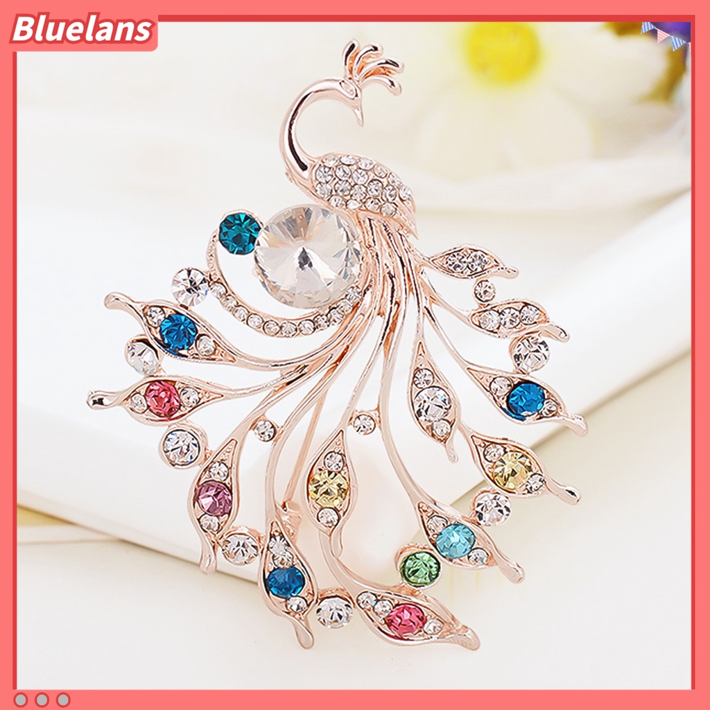 Ghim Cài Áo Hình Chim Công Đính Đá Nhân Tạo Thời Trang Cho Nữ