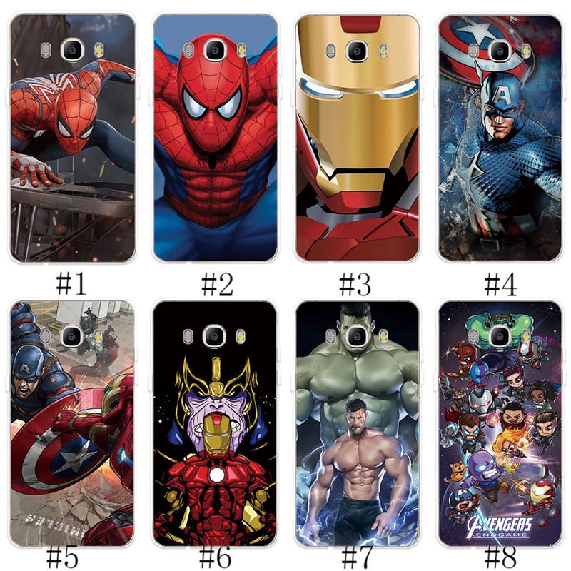 Ốp lưng TPU mềm cho Samsung Galaxy J3 J5 J7 2015 2016 Người nhện Iron Man Hoa văn