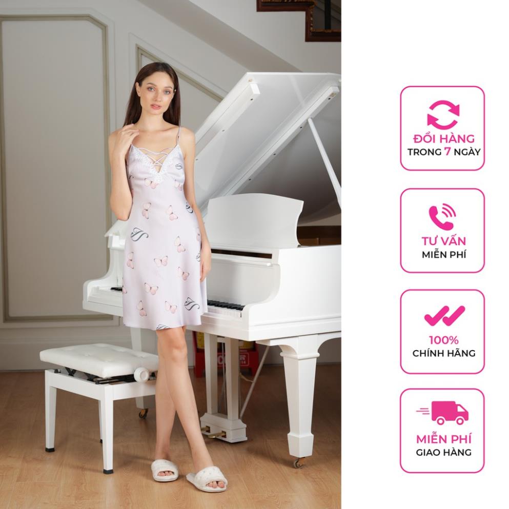 Váy ngủ Venus' Secret 2 dây sexy gợi cảm lụa mịn phối ren cao cấp