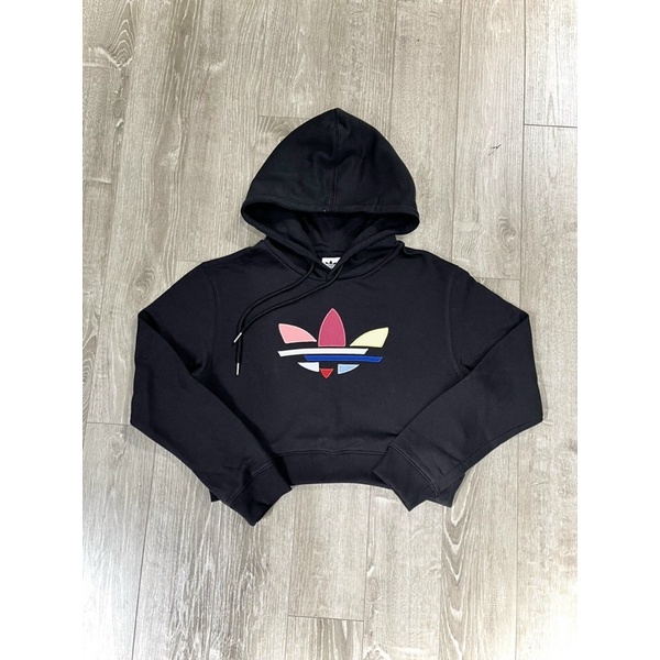 Áo nỉ Adids, Hoodi Adidas Originals adicolor cropped hoodie in black