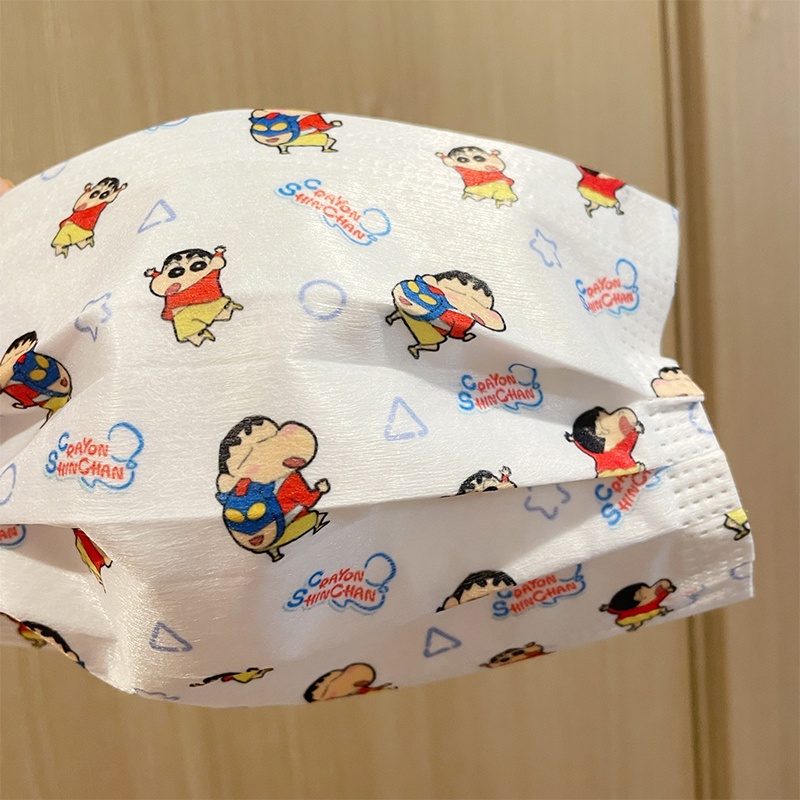 Bộ 10 Khẩu Trang 3 Lớp Họa Tiết Shin-chan Xinh Xắn Dành Cho Nam Và Nữ