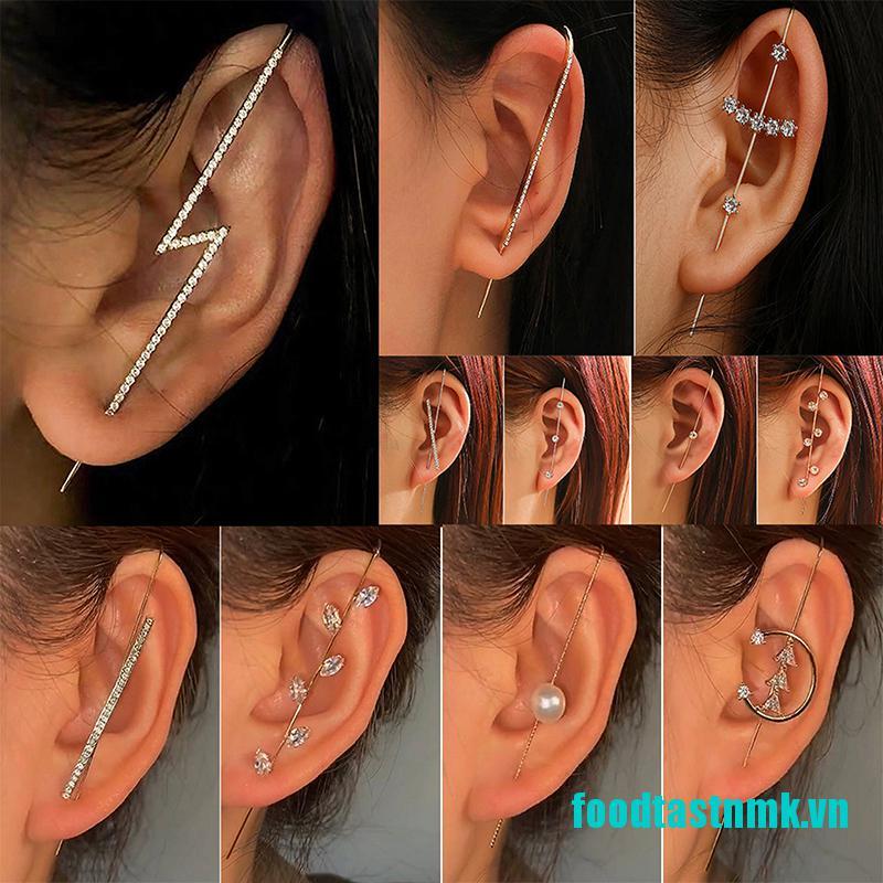 Khuyên Vành Tai Đính Pha Lê Phong Cách Bohemian Thời Trang Cho Nữ