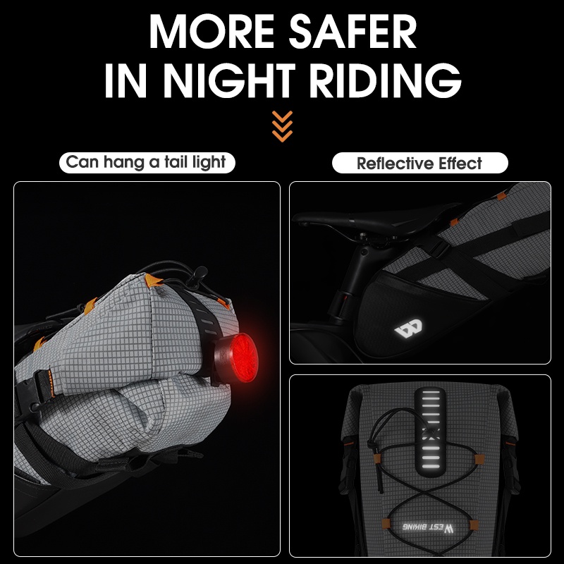 Túi đựng đồ WEST BIKING gắn yên sau xe đạp sức chứa 10l chống thấm nước tiện dụng