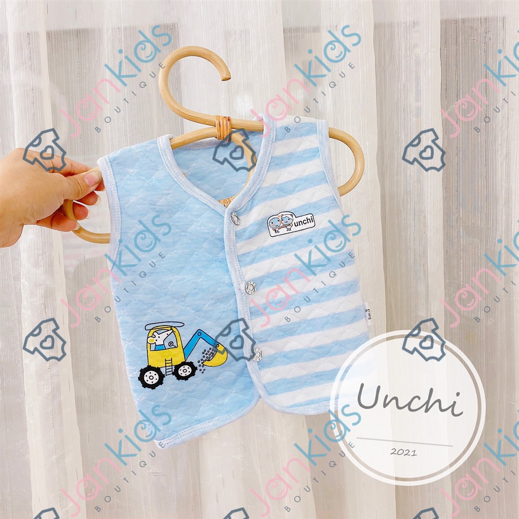 Áo gile nỉ xốp UNCHI cao cấp cho bé trai, bé gái