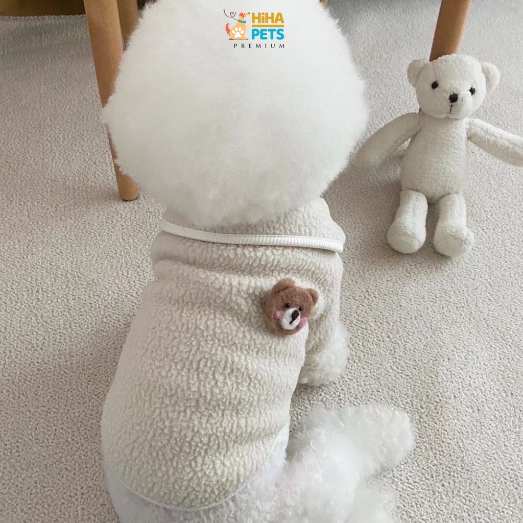 Áo Khoác Lông Nỉ Ấm Áp Cho Chó Mèo Hàn Quốc Quần Áo Thú Cưng Cao Cấp Có Dây Khoá Kéo Hihapet.