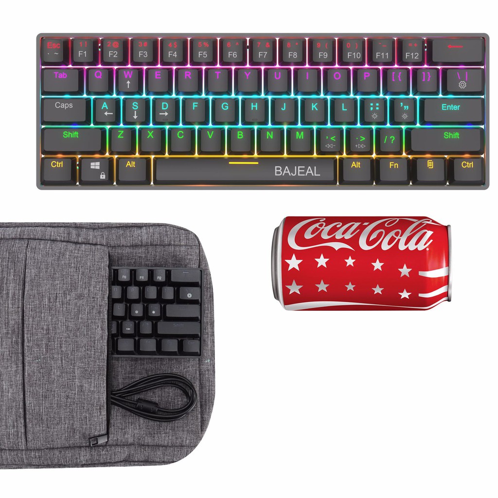 BÀN PHÍM CƠ MINI LED 61 PHÍM_PHÍM CƠ CÓ DÂY GAMING_BẢO HÀNH 12 THÁNG