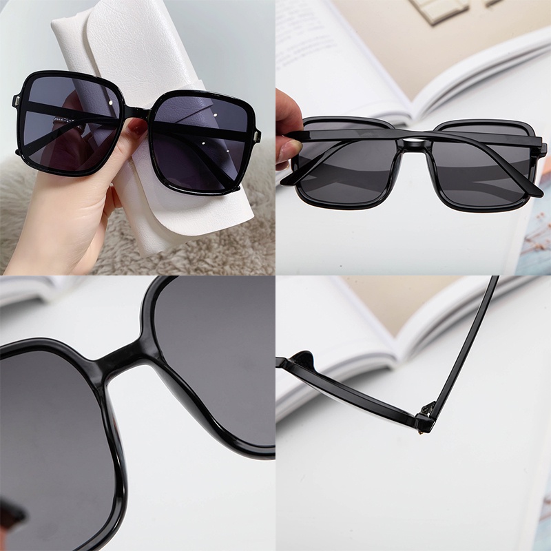 Kính Mát Gọng Vuông Chống Tia UV Phong Cách Vintage Thời TrangKính Mát Bản Lớn Cho Nữ