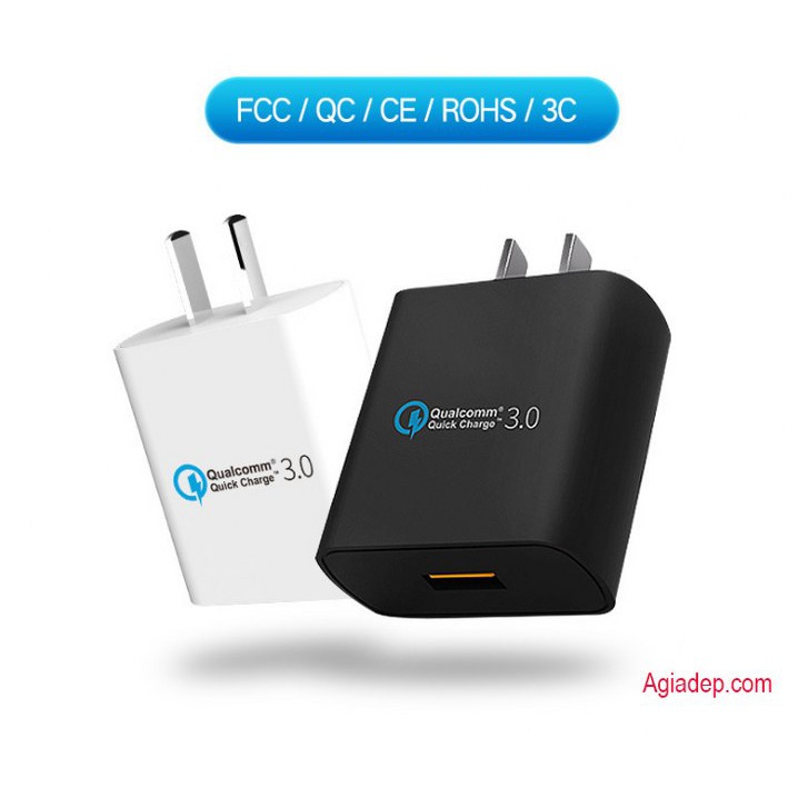 Củ sạc USB công nghệ QC3.0 (Sạc nhanh) Qualcomm - Hàng Xịn của Agiadep