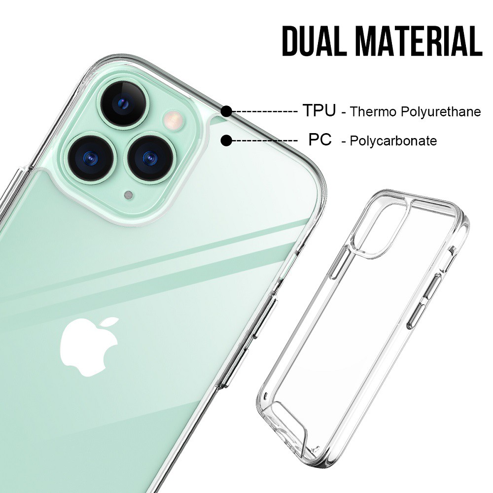 Ốp Điện Thoại Nhựa Acrylic Trong Suốt Siêu Mỏng Kiểu Áo Giáp Quân Đội Cho Iphone 11 Pro Max