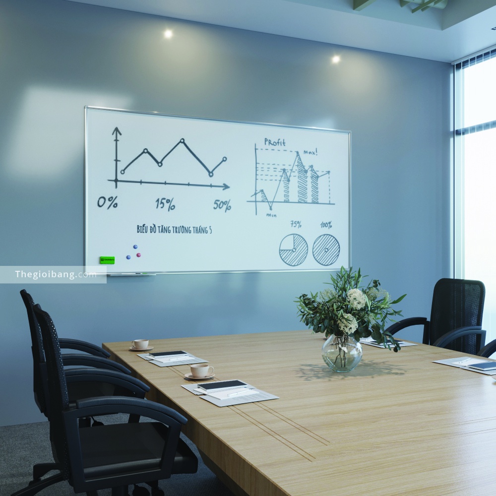 Bảng Từ Trắng Viết Bút Lông Treo Tường Tân Hà - KT 100x120cm - Tặng Phụ Kiện