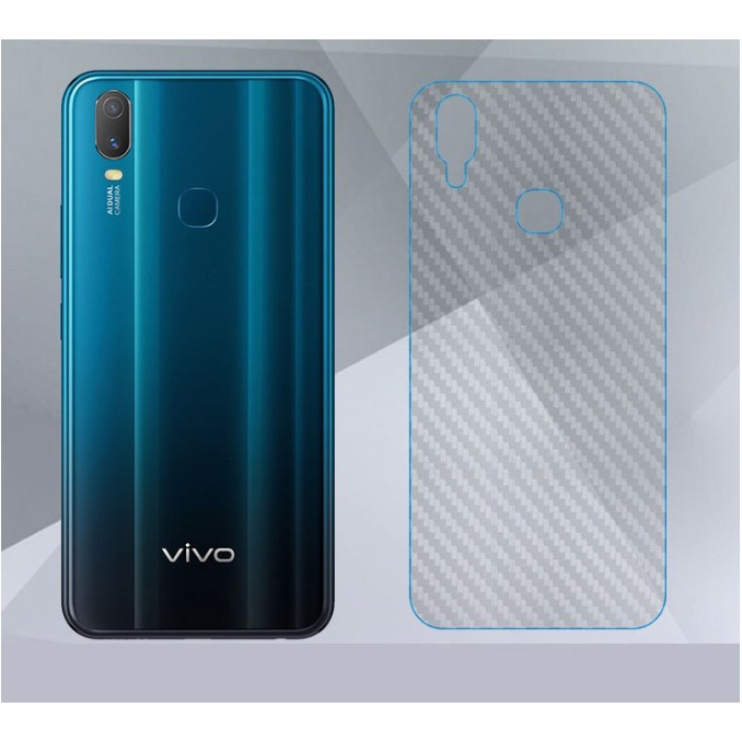 Set 2 Miếng Dán Sợi Carbon Chất Lượng Cao Bảo Vệ Mặt Lưng Điện Thoại Cho Vivo Y11 Y12 Y15 Y17