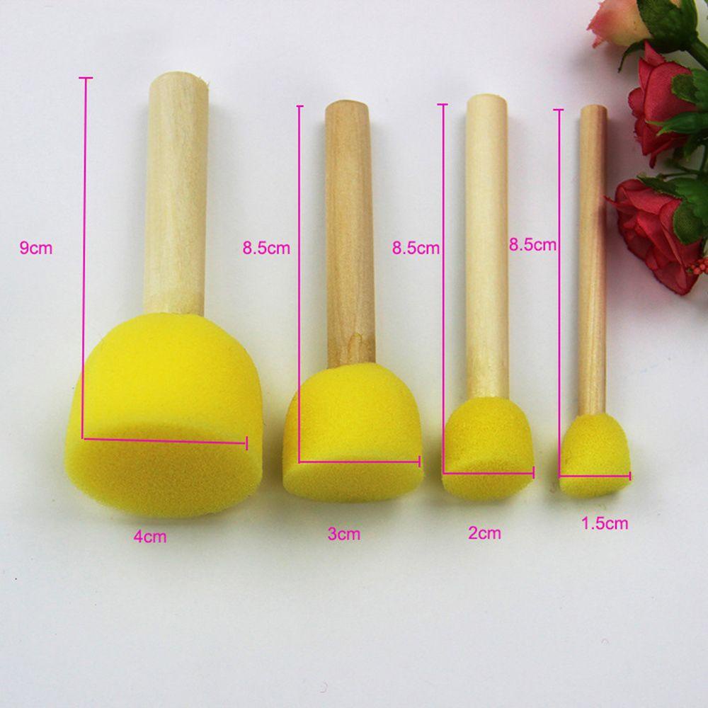 LAKAMIER Set 4 Cọ Xốp Cán Gỗ Đồ Chơi Cho Bé