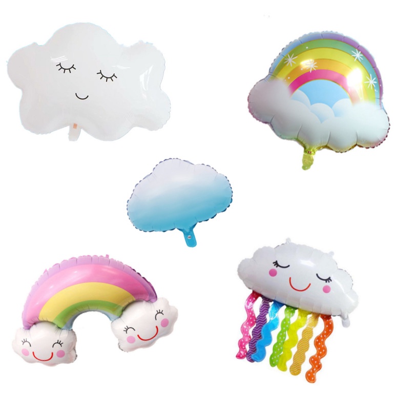 Bong bóng nhôm trang trí tiệc với bóng đám mây, mặt trời, cầu vồng trang trí sinh nhật #TrangTriSinhNhat