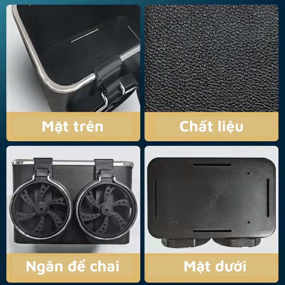 Hộp để đồ và chai nước trên bệ tỳ tay ô tô đa năng tiện dụng