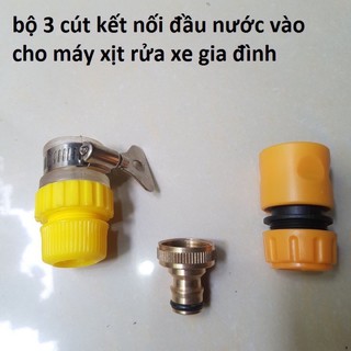 Bộ 3 Khớp Nối Nhanh+ Cút Lọc Nước Đầu Vào Máy Rửa Xe Cao Áp