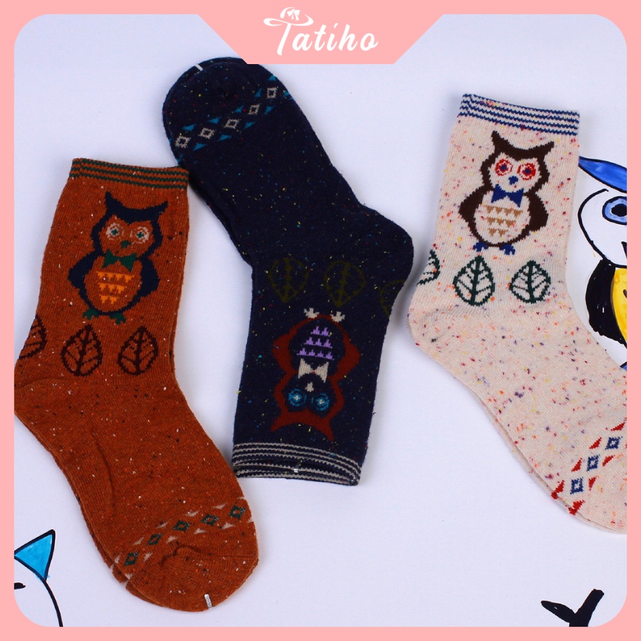 Vớ Tất Len Cổ Cao Họa Tiết Động Vật Thời Trang Thu Đông Phong Cách Hàn Quốc - Tatiho - Mã TV022