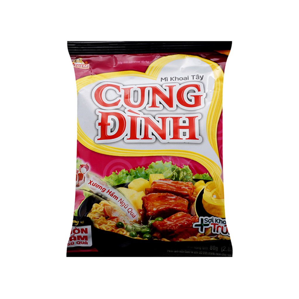 Mì Khoai Tây Cung Đình Hương Vị Sườn Hầm Ngũ Quả Thùng 30 Gói x 80g/gói