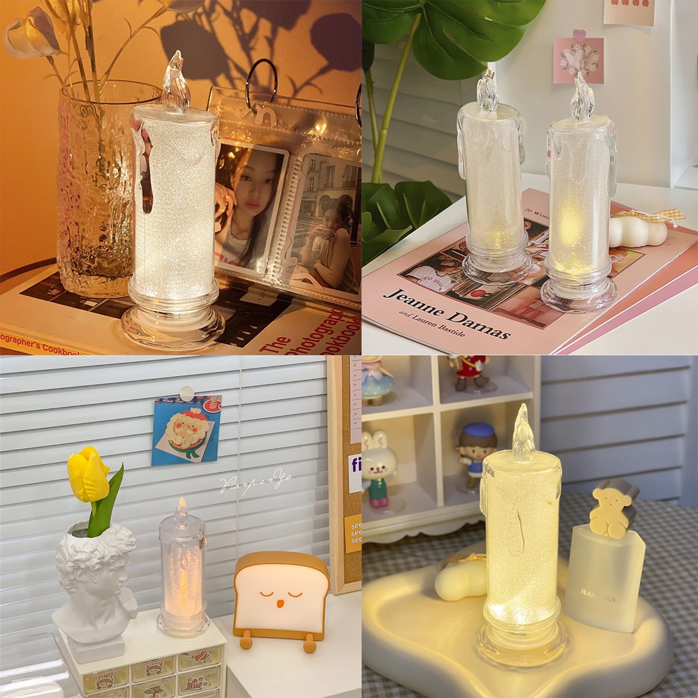 Đèn ngủ hình cây nến bằng acrylic phát sáng độc đáo trang trí nhà cửa