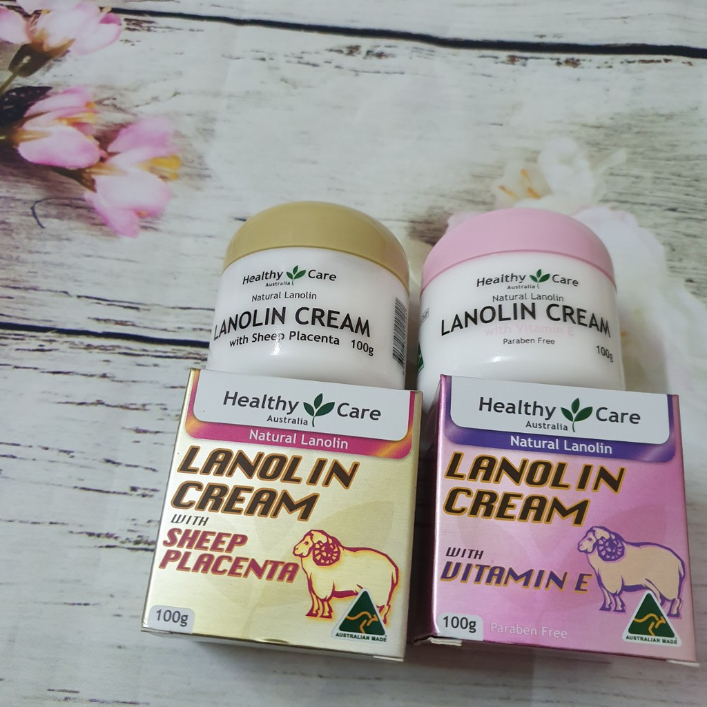 Kem cừu Úc Lanolin Cream 100g Healthy care chính hãng whith sheep Placenta , with vitamin E