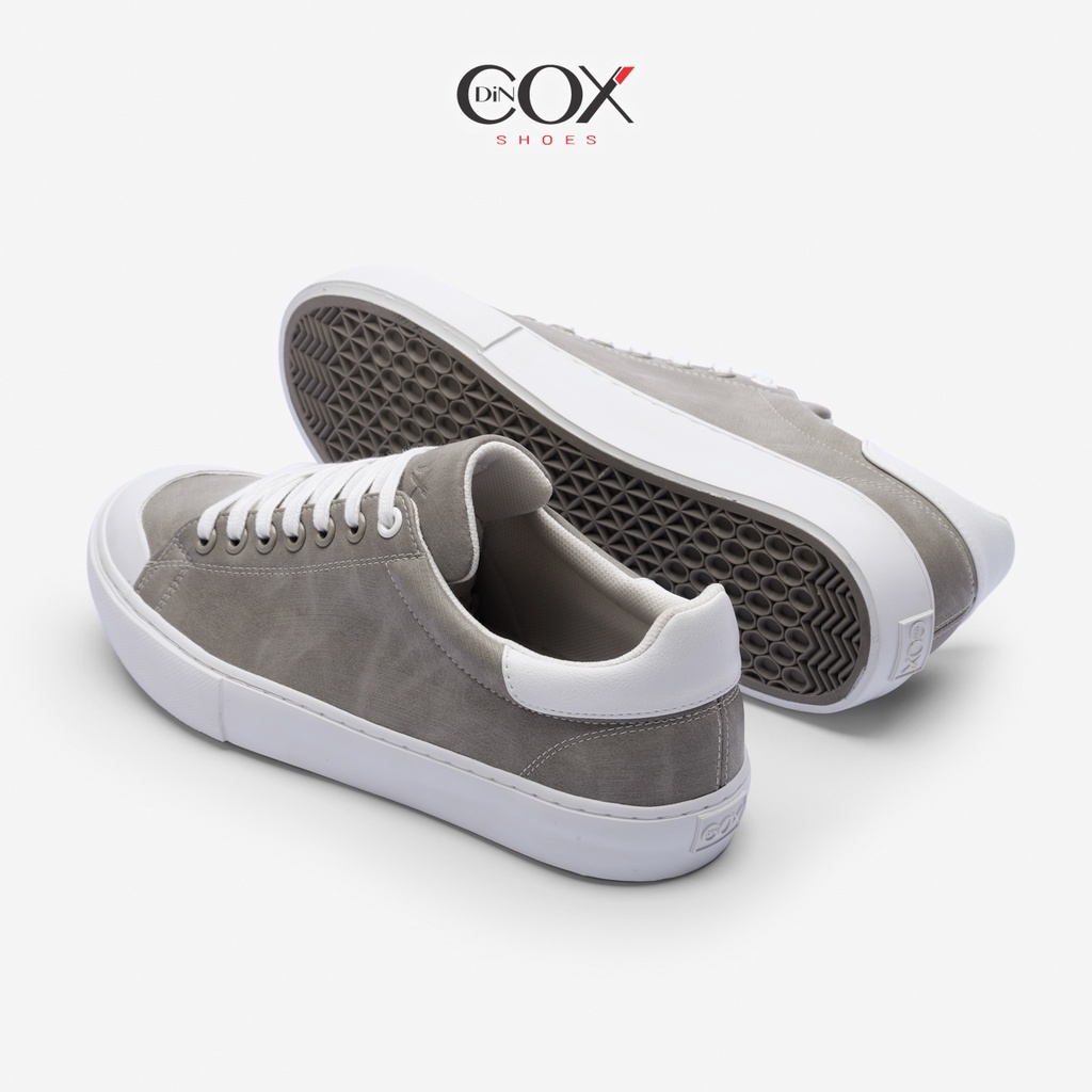 Giày Sneaker Da Nam DINCOX C13 Cách Điệu Sáng Tạo Grey/White