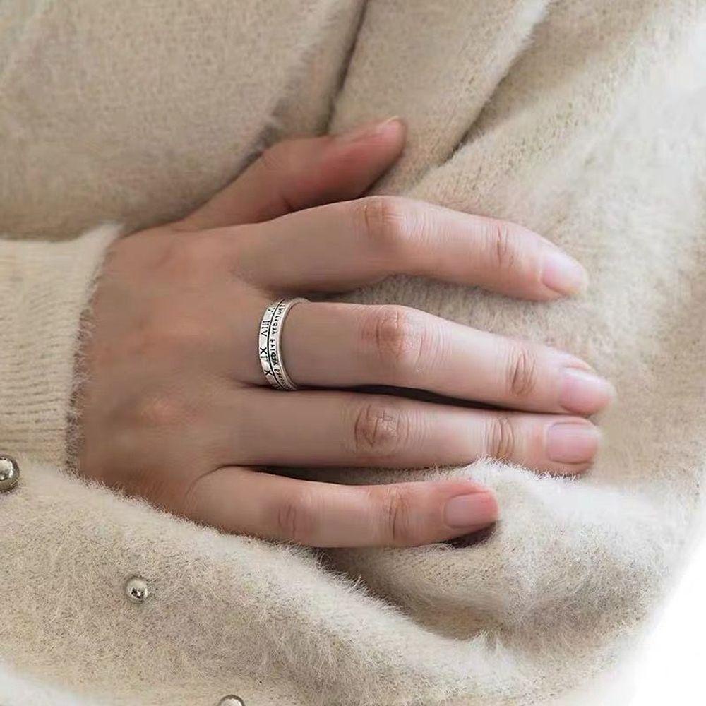 BTLIMER Nhẫn Thiết Kế Mở Điều Chỉnh Được Phong Cách Cổ Điển Kỷ Niệm Nich