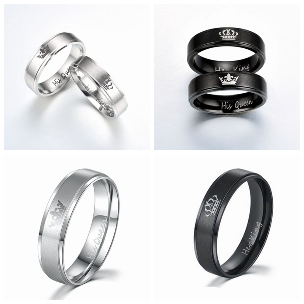 Nhẫn khắc chữ HIS Beauty / Her Beast độc đáo cho cặp đôi