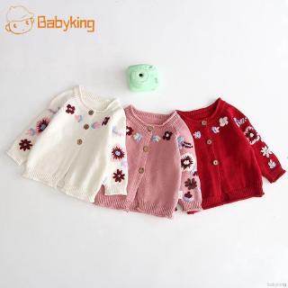 Áo khoác cardigan đan len một hàng nút dễ thương cho bé
