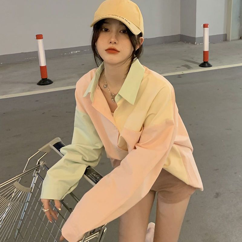 Jiashucheng Áo Sơ Mi Tay Dài Chống Nắng Dáng Rộng Vừa Vặn Màu Sắc Tươi Tắn Thời Trang Mùa Xuân Cho