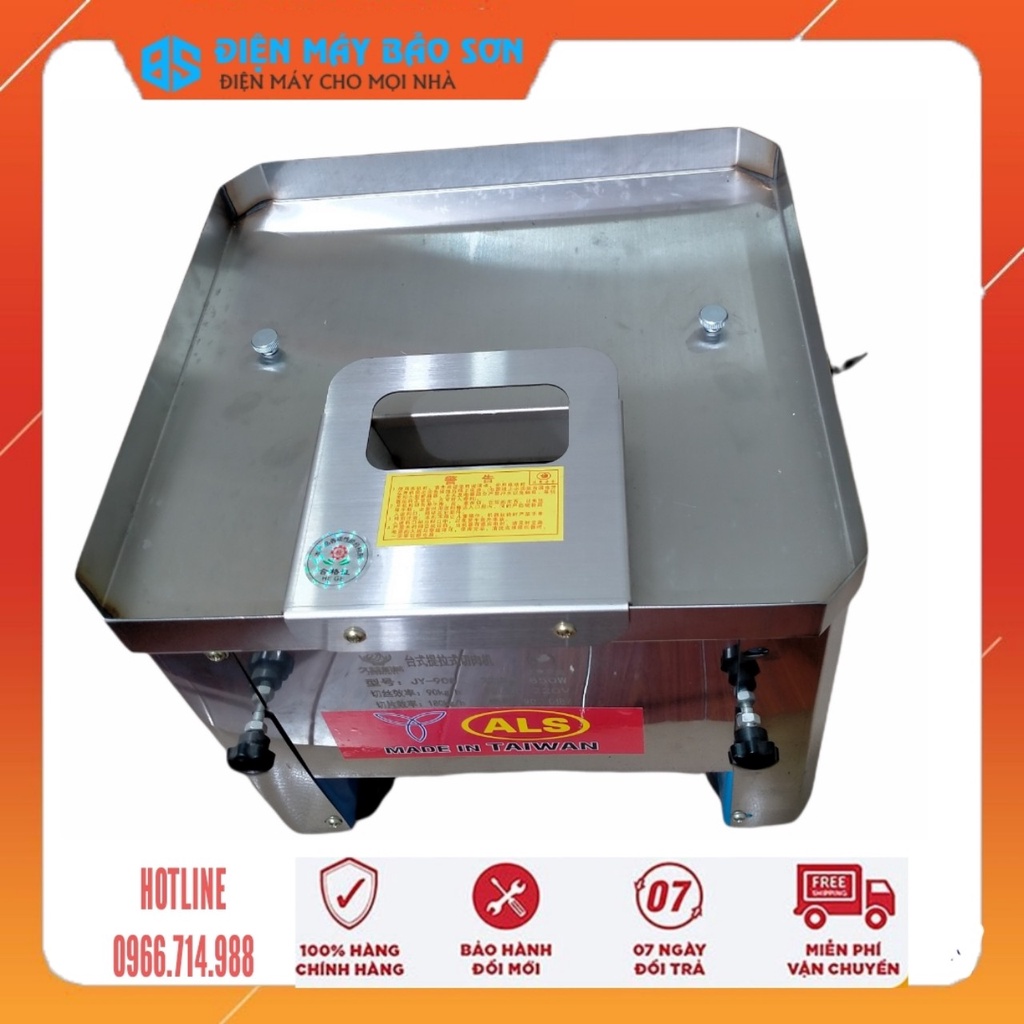 Máy Thái Thịt Tươi Sống Inox Đa Năng AKS-YJ90 850w Máy Thái Thịt Phở Bò Thịt Nướng Bún Chả Cỡ Dao 2.5mm 3.5mm 5.0mm