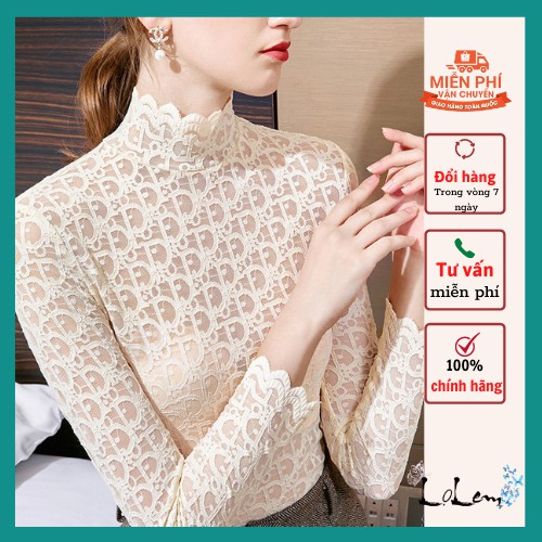 Áo Ren Dài Tay Cổ Cao Độc Đáo Thời Trang Mùa Thu Cho Nữ